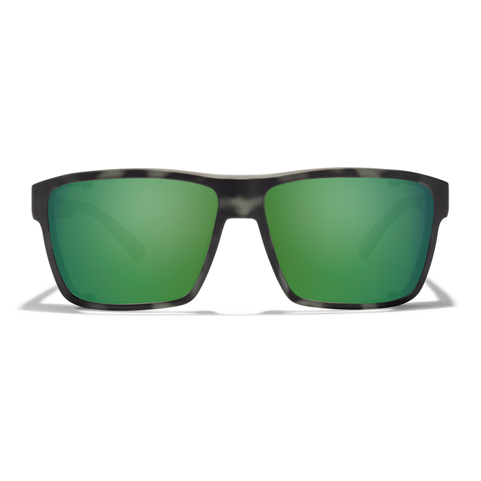 Cordina Lowlander Sunglasses-Matte Black Tort/Green Mirror Polar