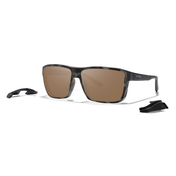 Cordina Lowlander Sunglasses-Matte Black Tort/Bronze Mirror Polar