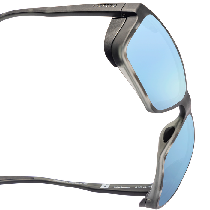 Cordina Lowlander Glass Sunglasses-Matte Black Tort/Blue Mirror Polar