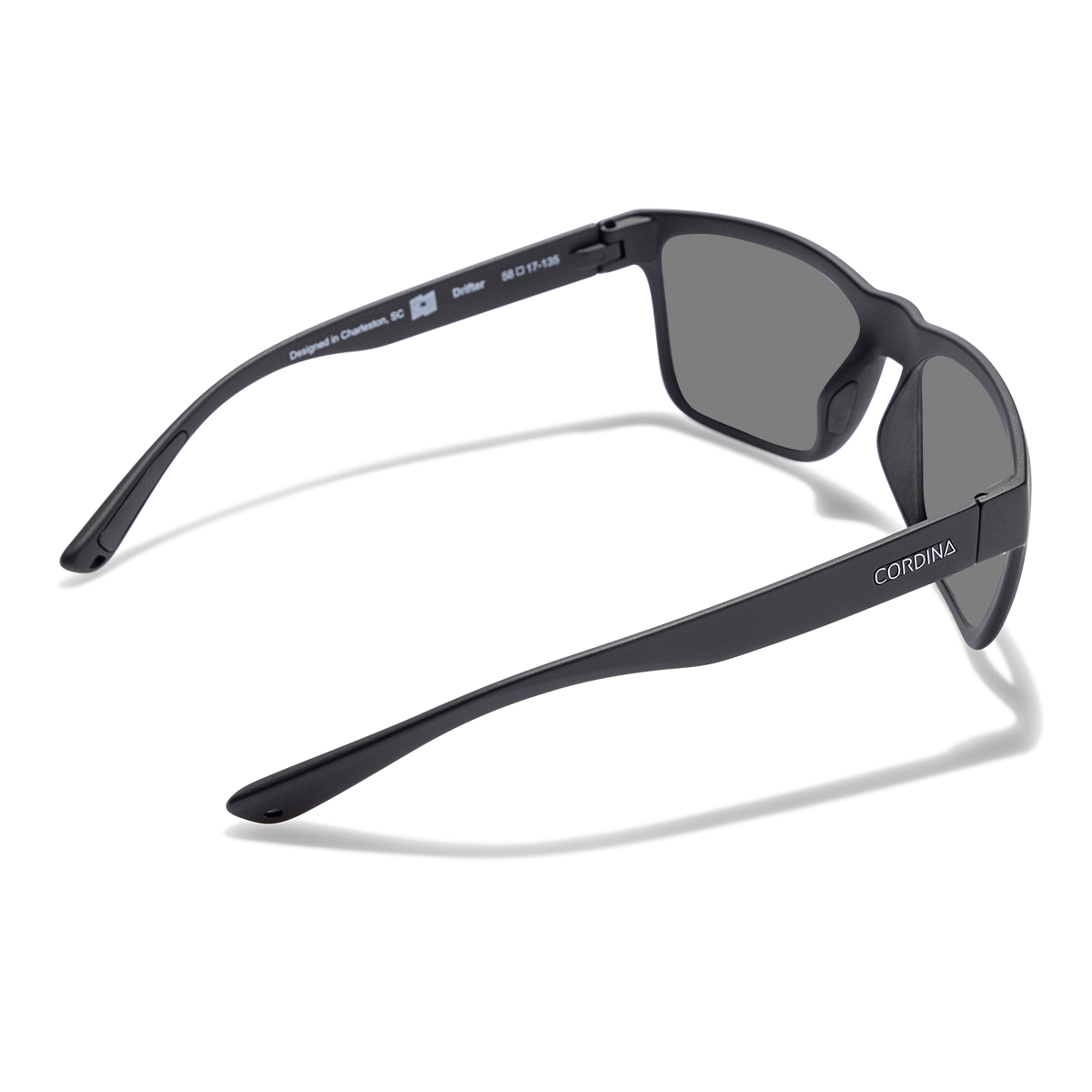 Cordina Drifter Sunglasses-Matte Black/Grey Polar