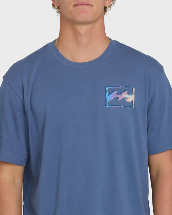 Billabong Crayon Wave Premium Tee-Blue Horizon
