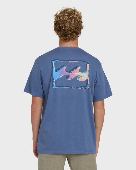 Billabong Crayon Wave Premium Tee-Blue Horizon