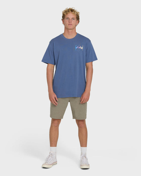 Billabong Crayon Wave Premium Tee-Blue Horizon