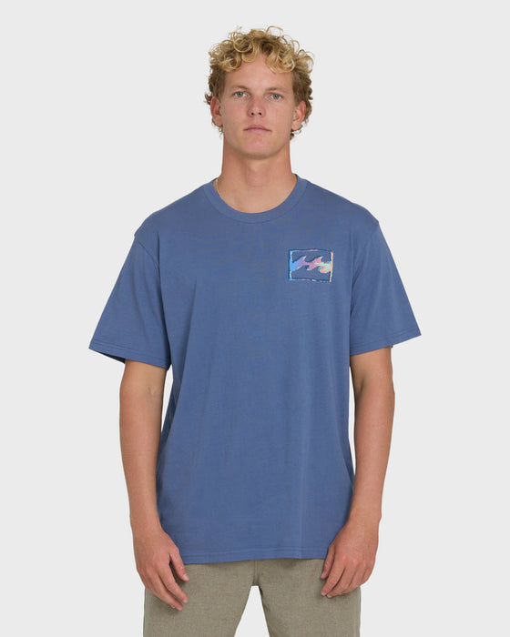 Billabong Crayon Wave Premium Tee-Blue Horizon
