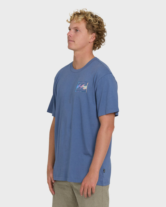 Billabong Crayon Wave Premium Tee-Blue Horizon