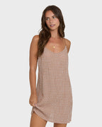 Billabong Summer Love Check Dress-Sugar Almond