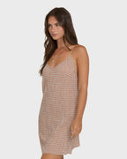 Billabong Summer Love Check Dress-Sugar Almond