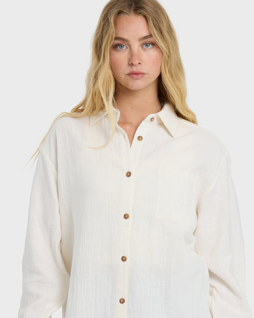 Billabong Wanderer Solid Woven L/S Shirt-Salt Crystal