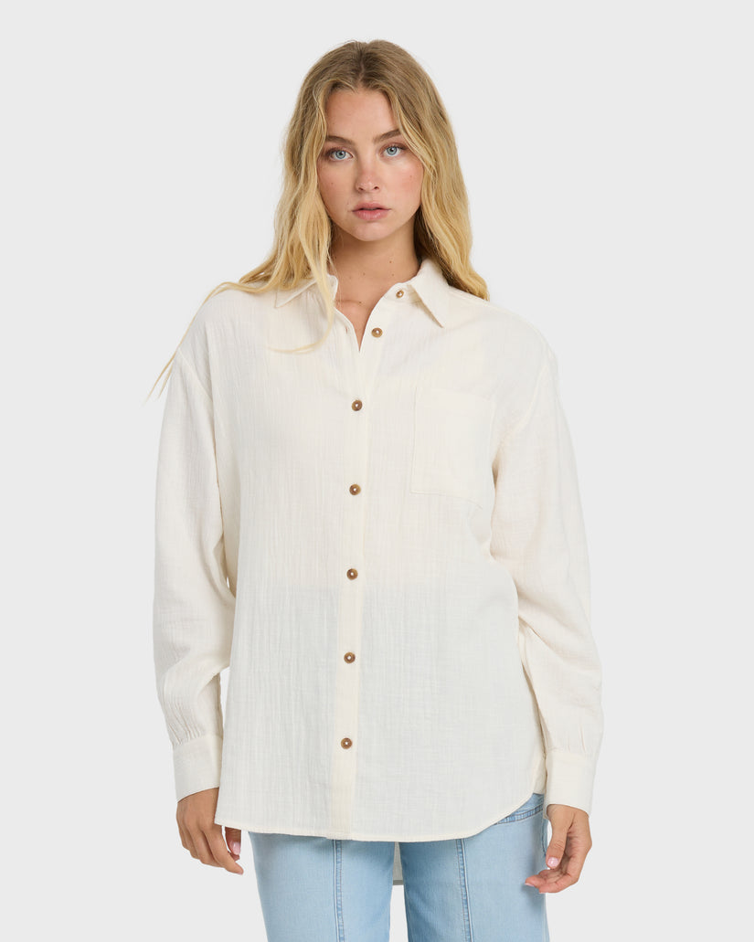 Billabong Wanderer Solid Woven L/S Shirt-Salt Crystal