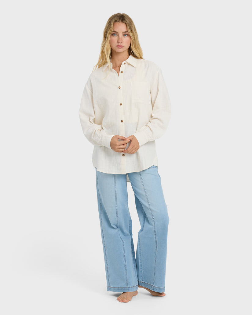 Billabong Wanderer Solid Woven L/S Shirt-Salt Crystal