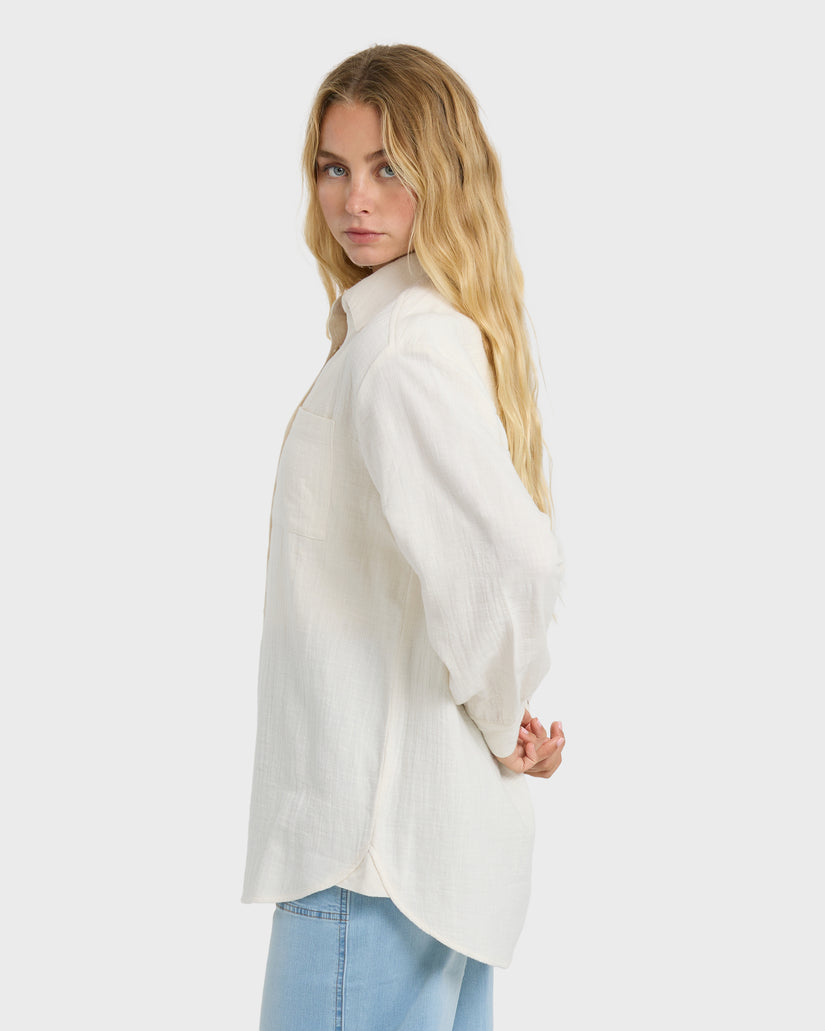 Billabong Wanderer Solid Woven L/S Shirt-Salt Crystal