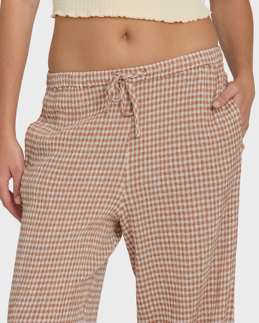 Billabong Wanderer Bitty Check Yd Pants-Sugar Almond