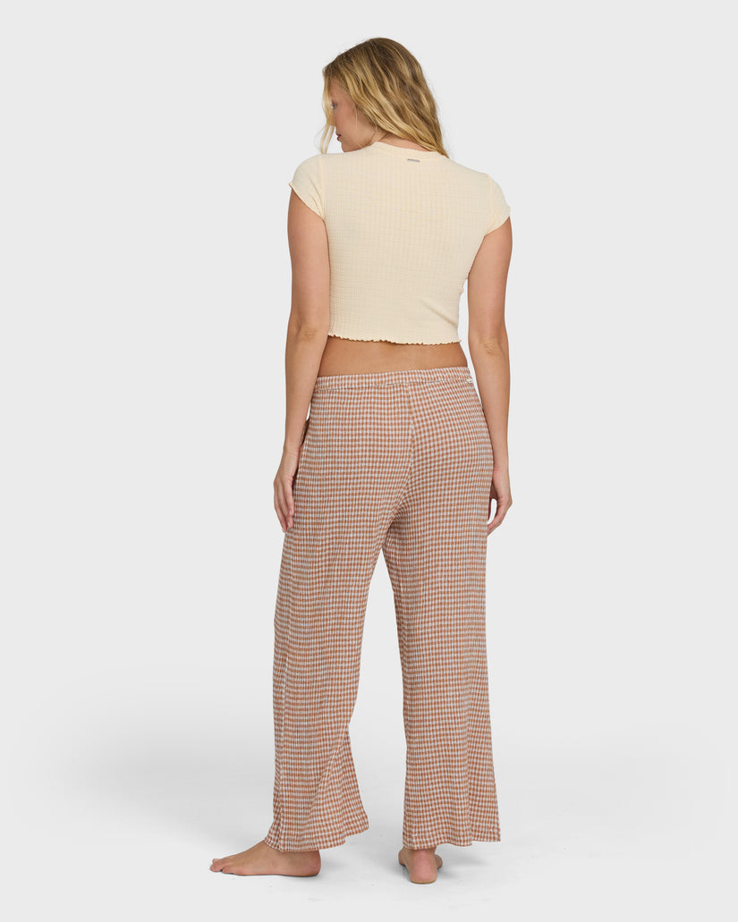 Billabong Wanderer Bitty Check Yd Pants-Sugar Almond