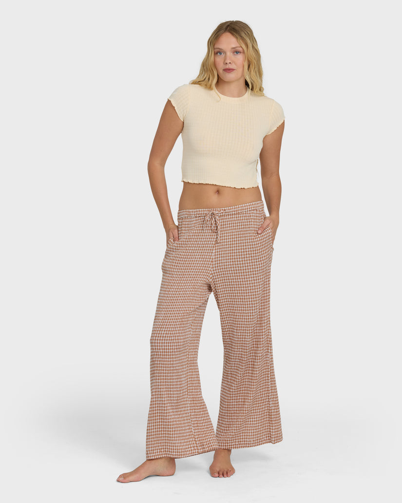 Billabong Wanderer Bitty Check Yd Pants-Sugar Almond