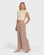 Billabong Wanderer Bitty Check Yd Pants-Sugar Almond