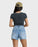 Billabong Riley Denim Shorts-Faded Indigo Fray