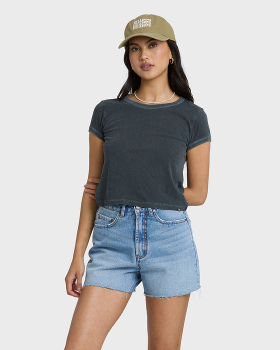 Billabong Riley Denim Shorts-Faded Indigo Fray
