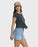 Billabong Riley Denim Shorts-Faded Indigo Fray