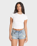 Billabong Get Low Denim Shorts-Light Wash Destroy