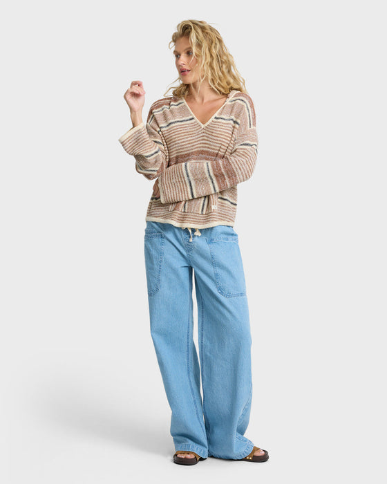 Billabong Baja Beach Sweater-White/Brown
