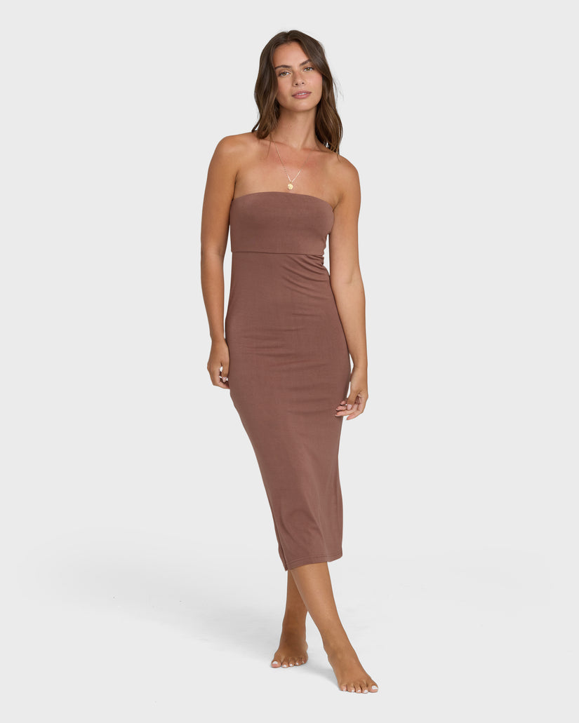 Billabong Lily Midi Knit Dress-Black Stone