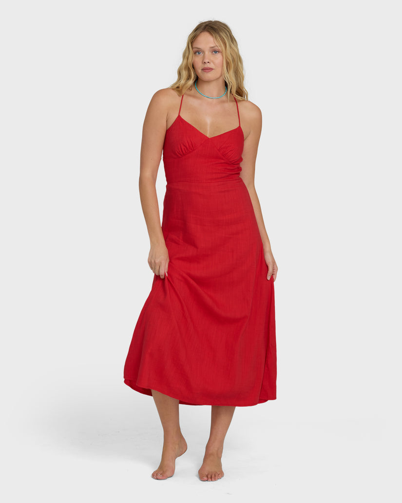 Billabong Take It Back Maxi Dress-Fiesta Red