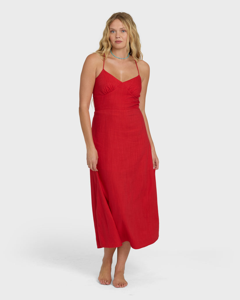 Billabong Take It Back Maxi Dress-Fiesta Red