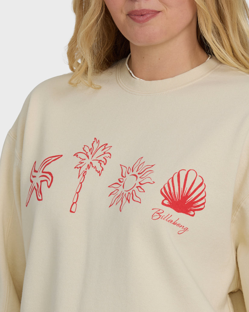 Billabong Treasure Cay Crew Sweatshirt-White Cap