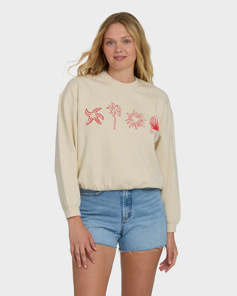 Billabong Treasure Cay Crew Sweatshirt-White Cap