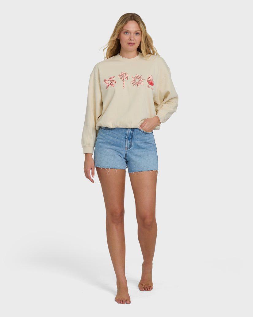 Billabong Treasure Cay Crew Sweatshirt-White Cap