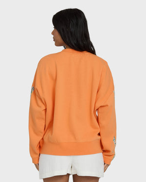 Billabong Palm Rio Crew Sweatshirt-Tangerine— Alternate View