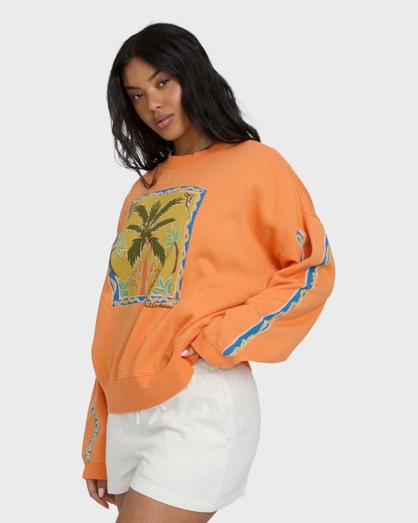 Billabong Palm Rio Crew Sweatshirt-Tangerine