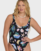 Billabong Party Wave Tanker One Piece-Black Pebble