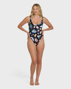 Billabong Party Wave Tanker One Piece-Black Pebble