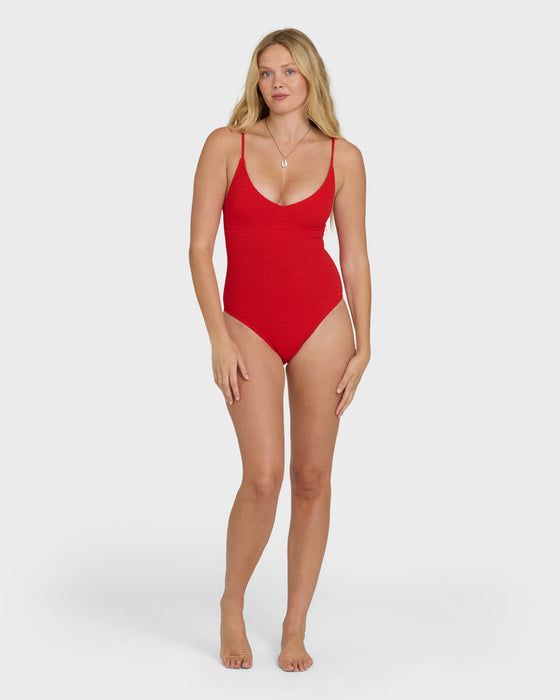 Billabong Rising Tide Strappy One Piece-Fiesta Red