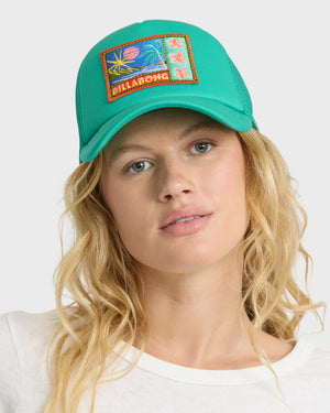 Billabong Grandpa Trucker Hat-Green Tropics