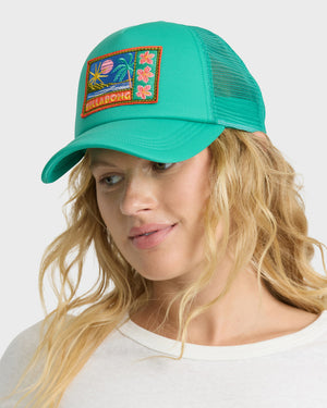 Billabong Grandpa Trucker Hat-Green Tropics— Alternate View