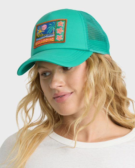 Billabong Grandpa Trucker Hat-Green Tropics
