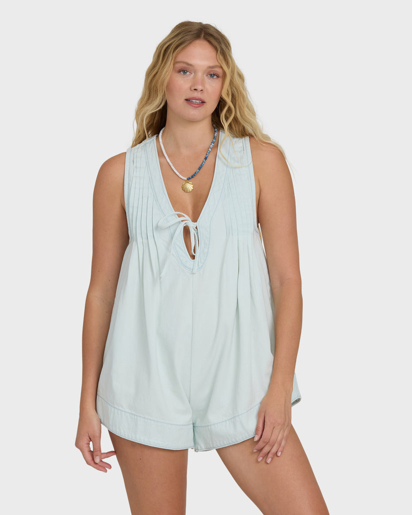Billabong June Saltwashed Romper-Clearwater