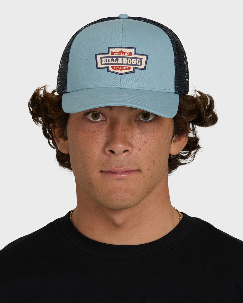 Billabong Walled Trucker Hat-Blue Fog