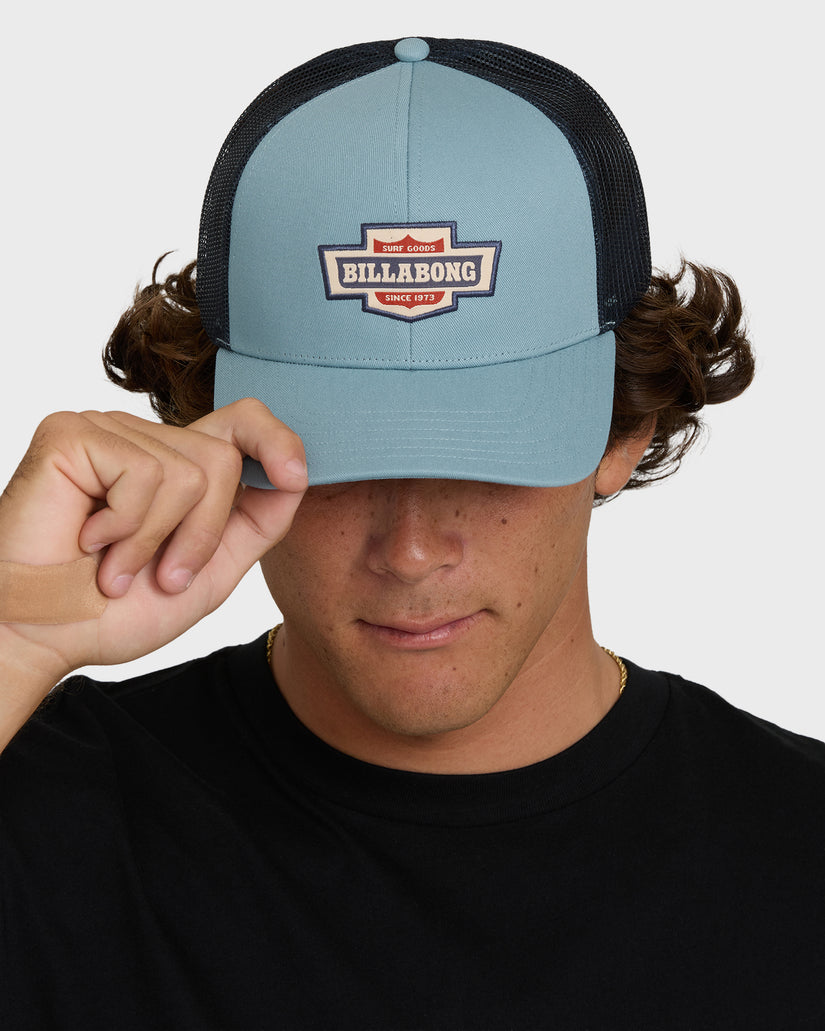 Billabong Walled Trucker Hat-Blue Fog
