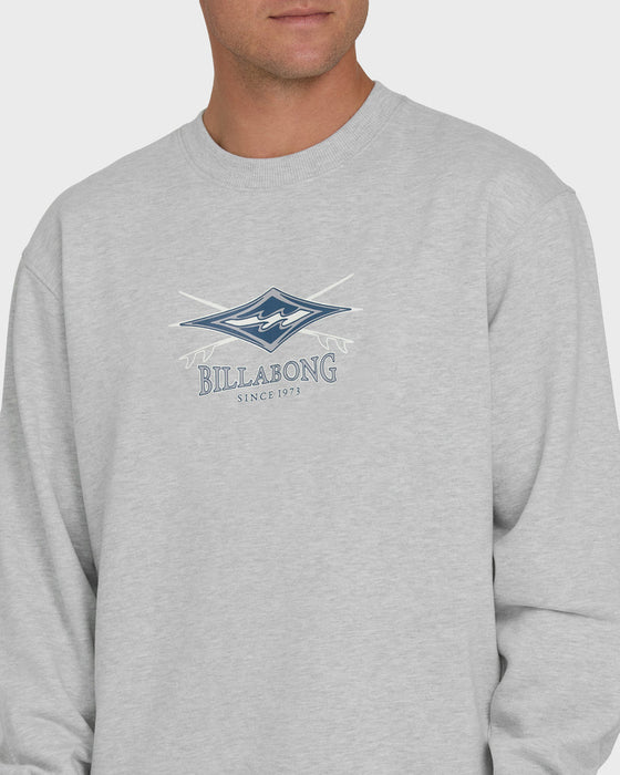 Billabong Shortsands Crew Sweatshirt-Light Grey Heather