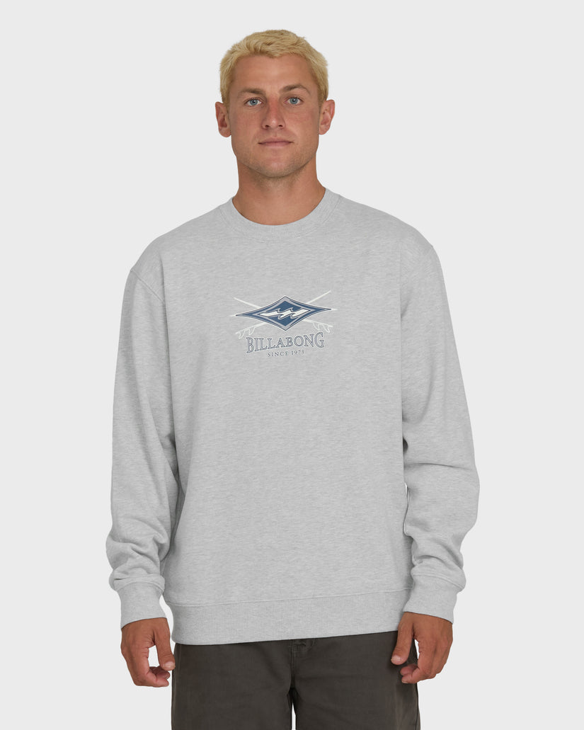 Billabong Shortsands Crew Sweatshirt-Light Grey Heather