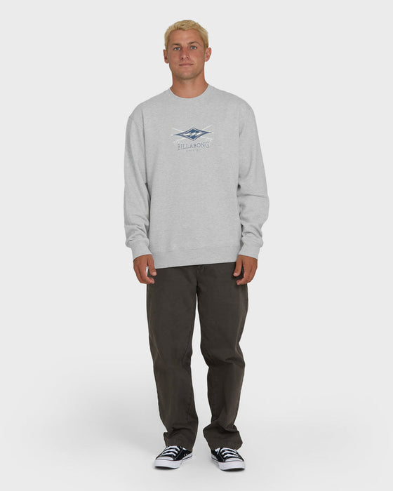 Billabong Shortsands Crew Sweatshirt-Light Grey Heather