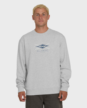 Billabong Shortsands Crew Sweatshirt-Light Grey Heather