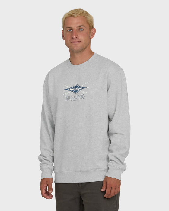 Billabong Shortsands Crew Sweatshirt-Light Grey Heather