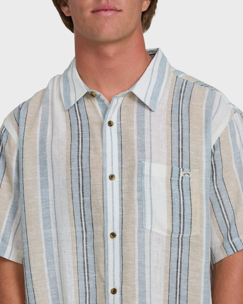 Billabong All Day Stripe Shirt-Blue/White