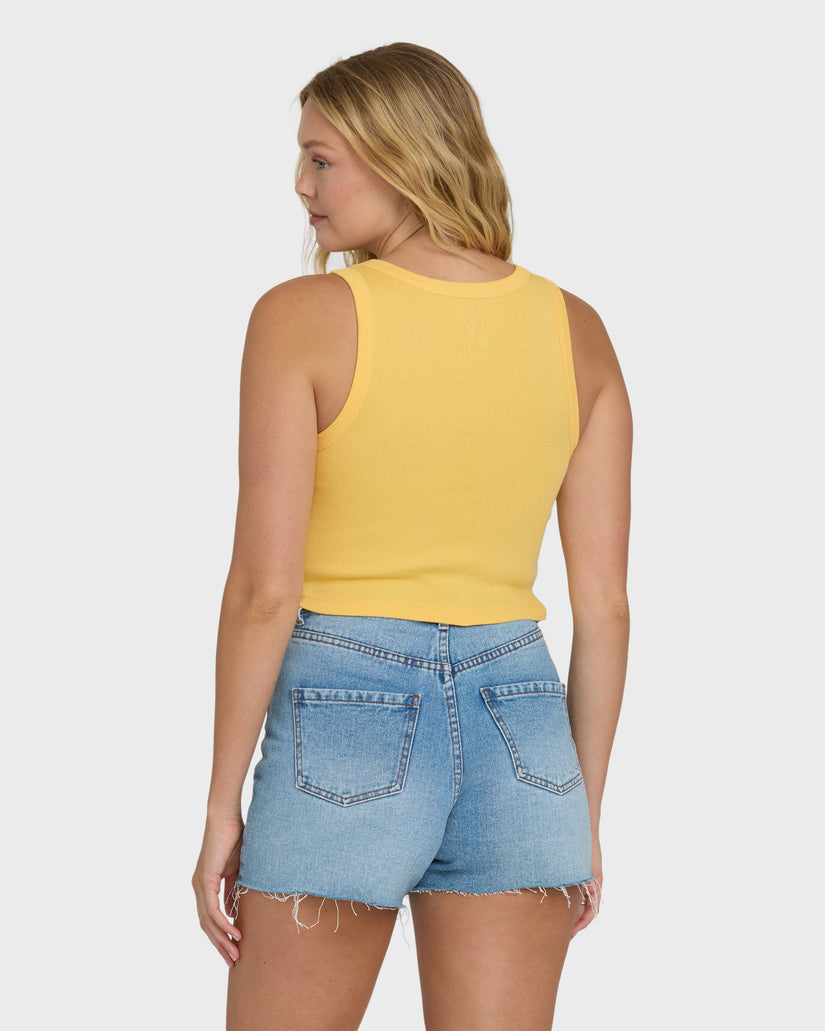 Billabong Sun Palm Seashell Tank-Soft Yellow