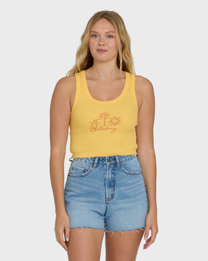 Billabong Sun Palm Seashell Tank-Soft Yellow
