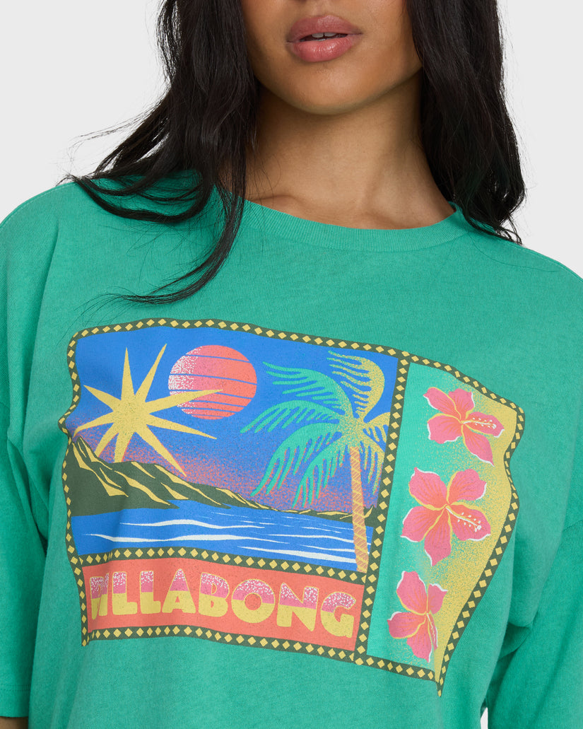 Billabong Summer Heat Tee-Green Tropics